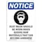 Signmission OSHA Notice Sign, Dust Mask Should Be With Symbol, 10in X 7in Rigid Plastic, 7" W, 10" H, Portrait OS-NS-P-710-V-11600 - alternate 1